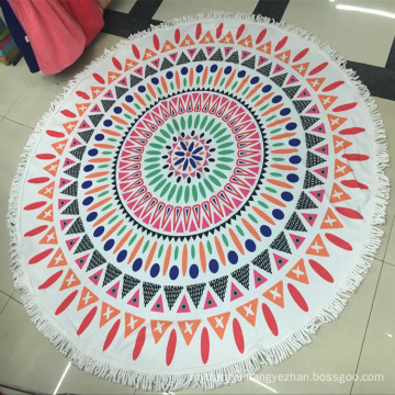 Custom printed microfiber roundie beach towel wholesale